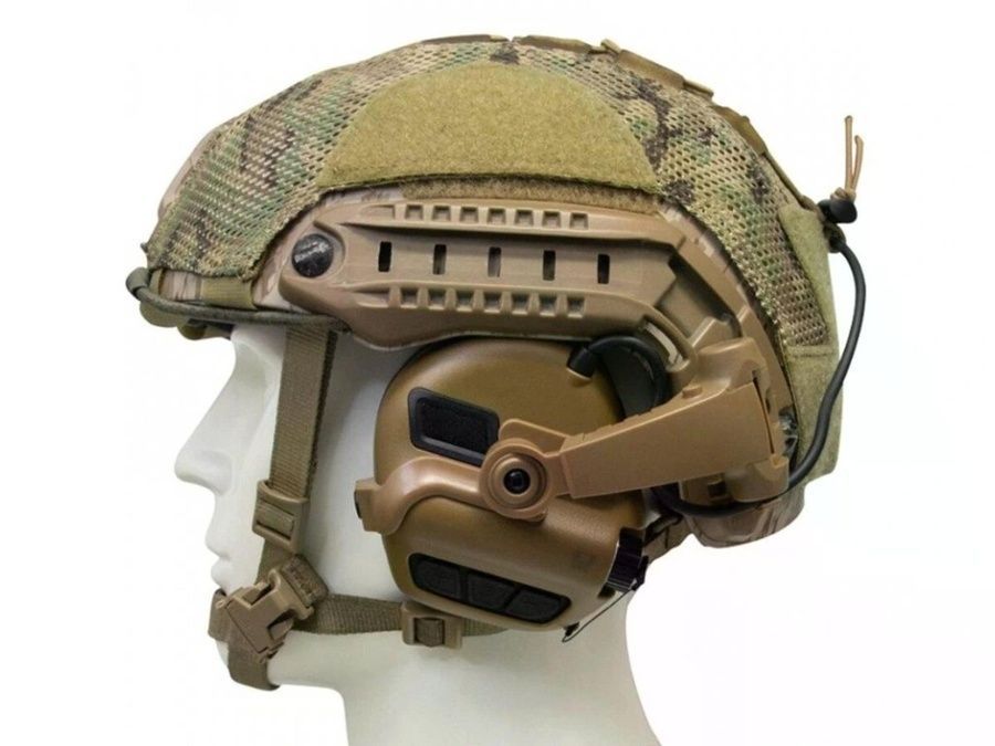 Крепление адаптер чебурашка EARMOR M16A-CB (койот) для наушников M31Plus/M32Plus на рельсы ARC фото