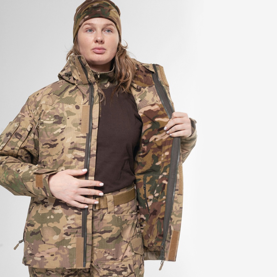 Жіноча штурмова куртка Gen 5.2 Multicam (STEPPE) UATAC. Куртка пара з флісом M фото