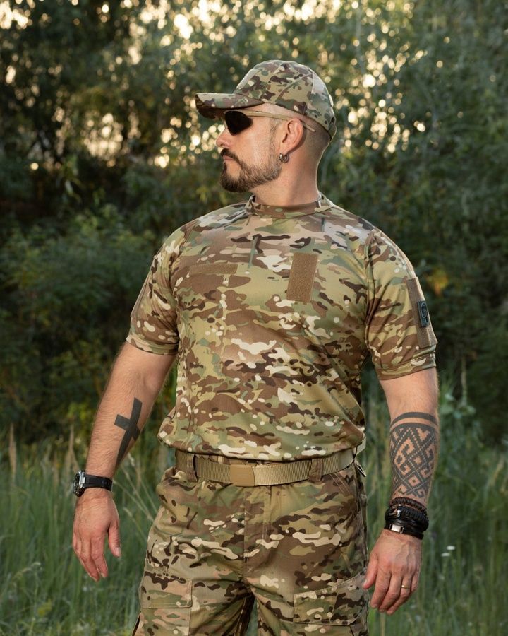 Чоловіча футболка Coolmax Antistatic Multicam BEZET фото