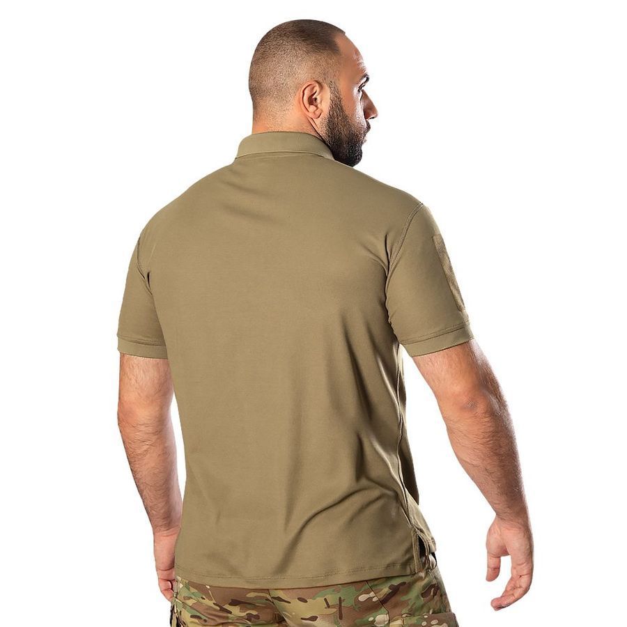 Мужская футболка поло Army ID 2.0 CoolPass Pique песочная Camotec фото