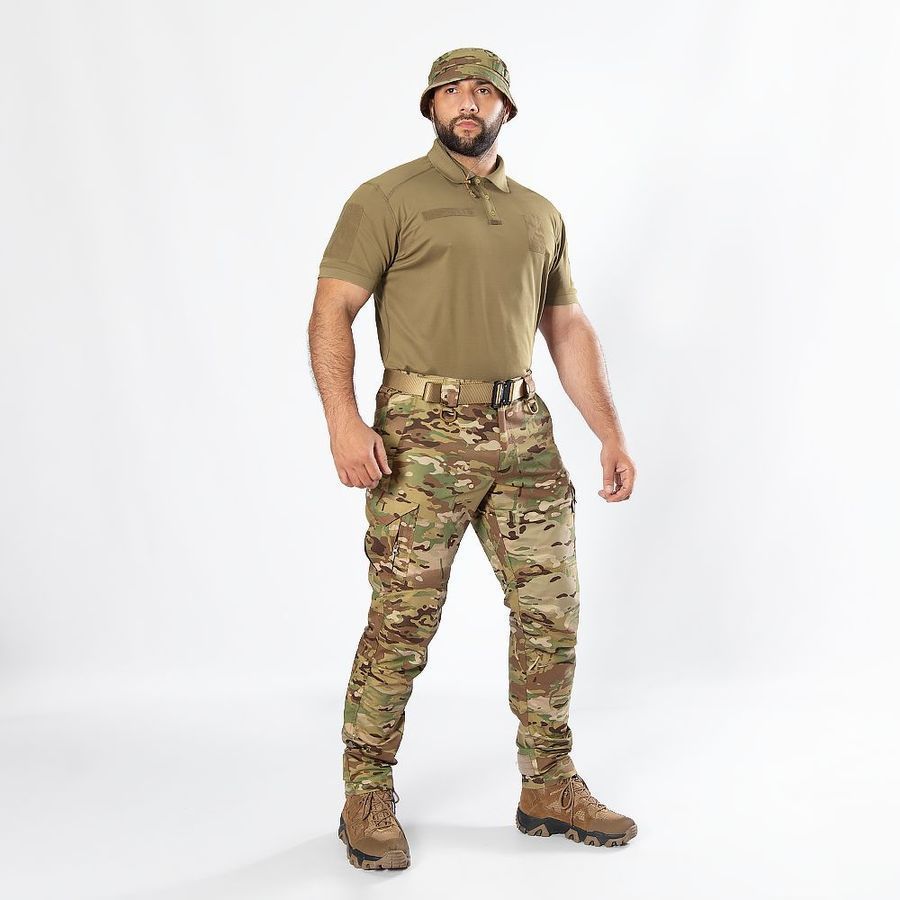 Мужская футболка поло Army ID 2.0 CoolPass Pique песочная Camotec фото
