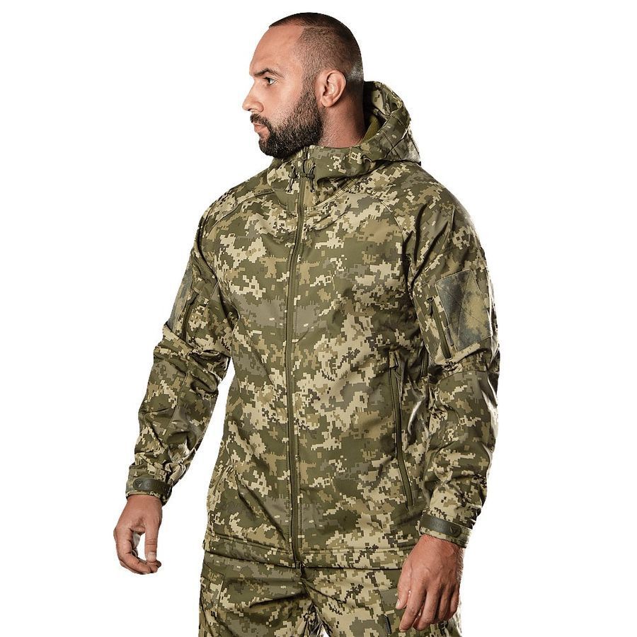Демісезонний костюм-комплект військовий SoftShell Піксель Camotec фото