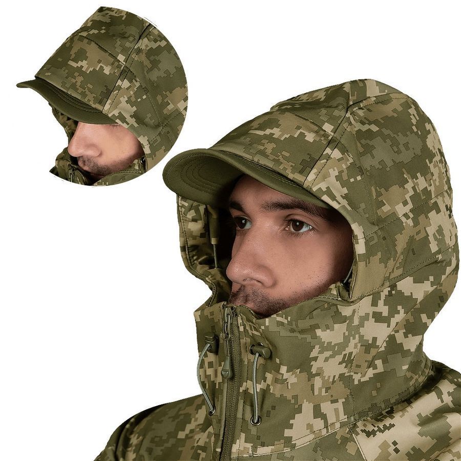 Демісезонний костюм-комплект військовий SoftShell Піксель Camotec фото