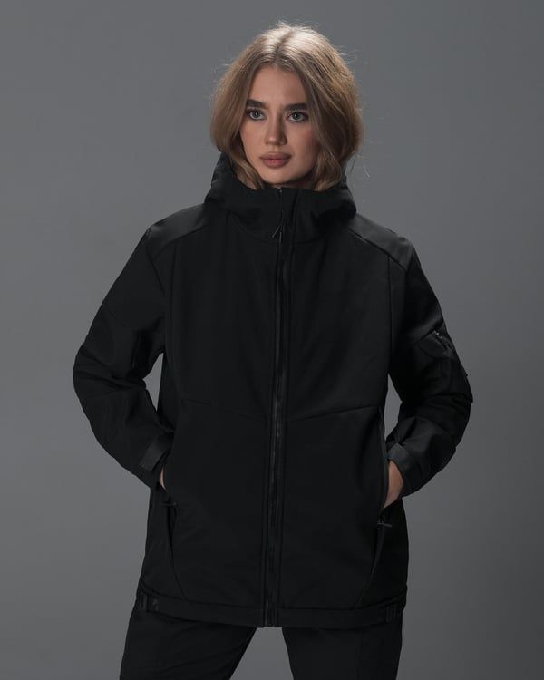 Куртка жіноча Softshell BEZET Робокоп 2.0 чорний фото