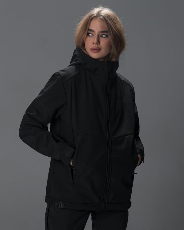 Куртка жіноча Softshell BEZET Робокоп 2.0 чорний фото