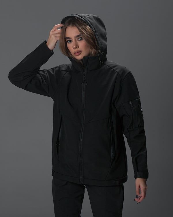Куртка жіноча Softshell BEZET Робокоп 2.0 чорний фото