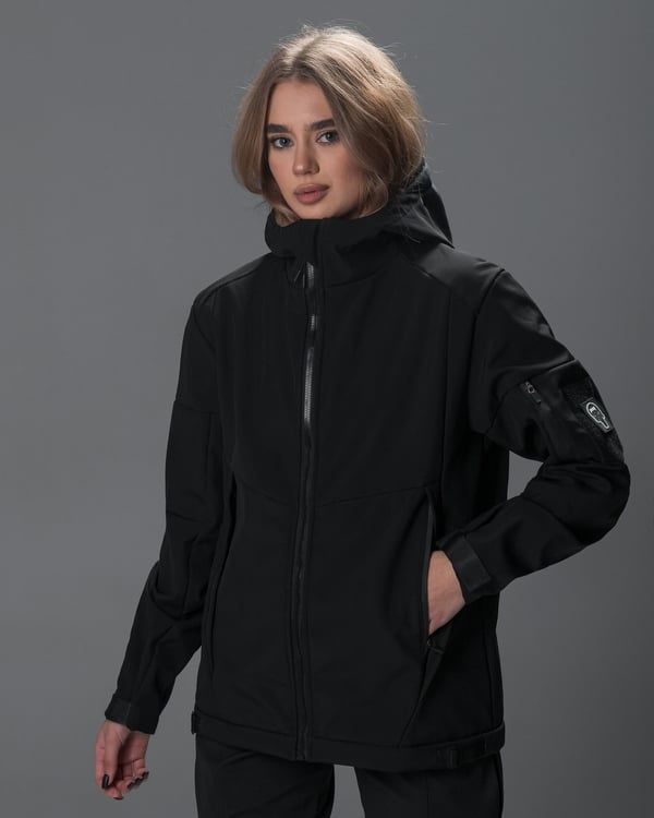 Куртка жіноча Softshell BEZET Робокоп 2.0 чорний фото
