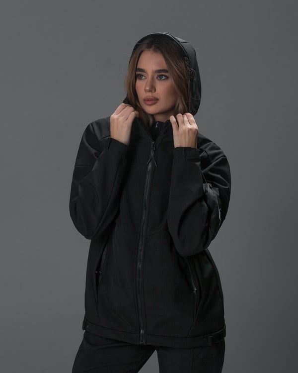 Куртка жіноча Softshell BEZET Робокоп 2.0 чорний фото