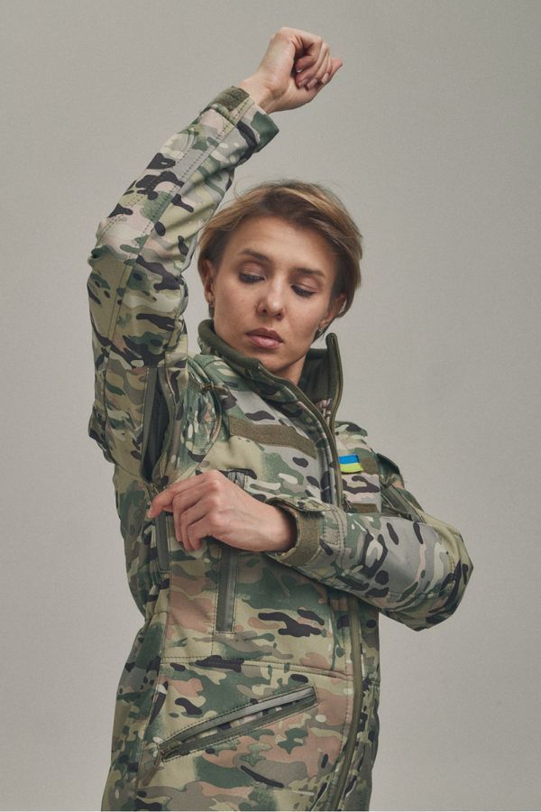 Зимняя женская военная куртка-трансформер FS Soft Shell 2в1 Мультикам Kiborg фото