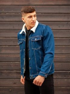 Теплая джинсовая куртка BEZET dark blue'19 фото