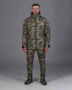 Демісезонний військовий комплект (куртка softshell робокоп мультикам, Штани карго тактичні softshell байрактар камумультикамляжний) BEZET фото