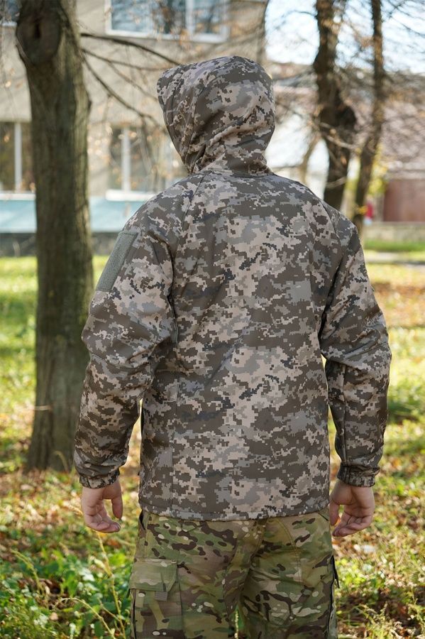 Куртка Windproof Softshell ветрозащитная (пиксель), водостойкая, флис 320 г/м&sup2; фото