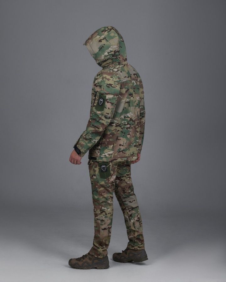 Демисезонный военный комплект (куртка softshell рабокоп мультикам, Брюки карго тактические softshell байрактарь камумультикамляжный) BEZET фото