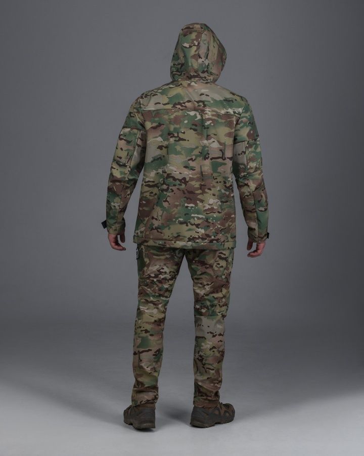 Демисезонный военный комплект (куртка softshell рабокоп мультикам, Брюки карго тактические softshell байрактарь камумультикамляжный) BEZET фото