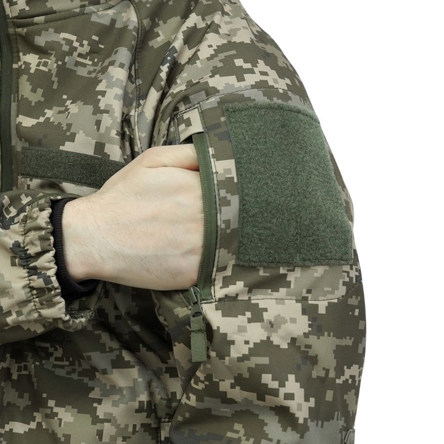 Куртка Windproof Softshell ветрозащитная (пиксель), водостойкая, флис 320 г/м&sup2; фото