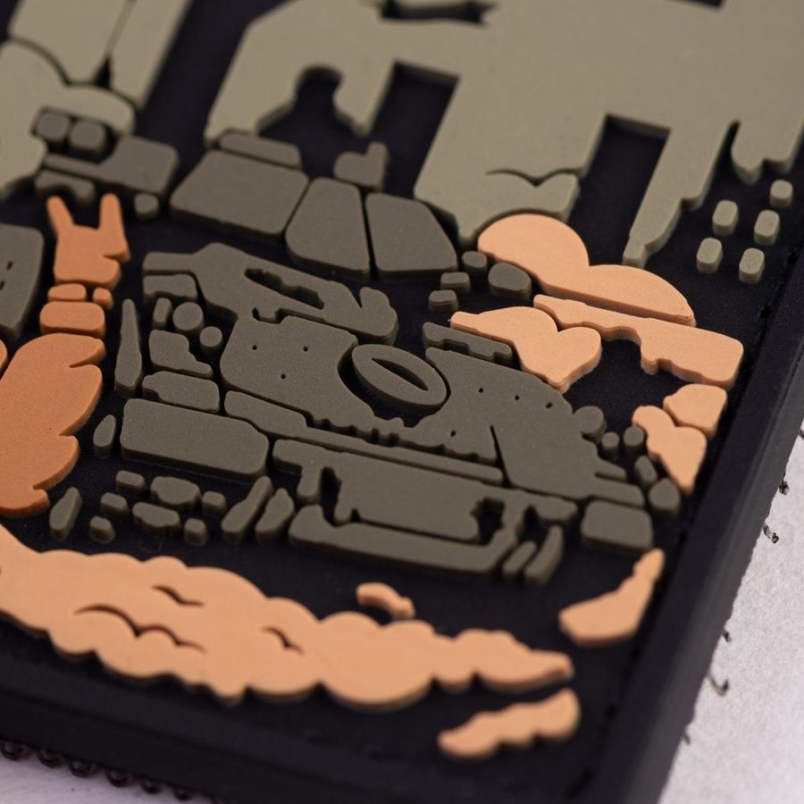 ПВХ патч (шеврон) "ДВІЖ" олива фото