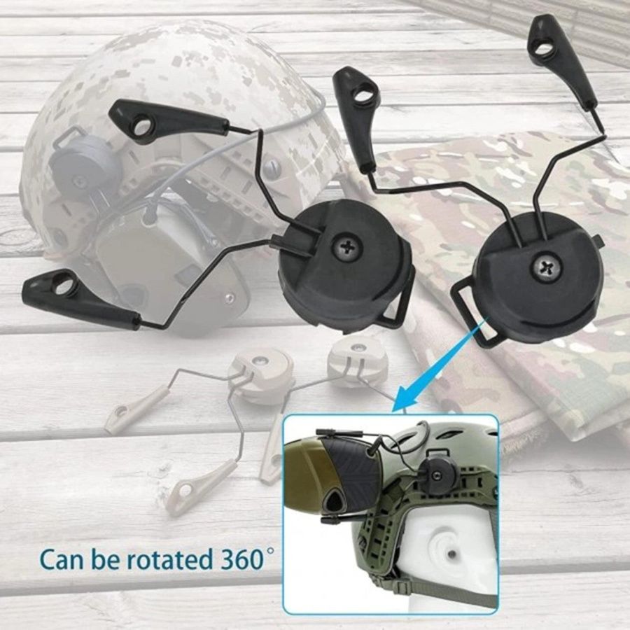 Адаптер ACM Headset Helmet Rail (black) для навушників Howard Leight Impact Sport фото