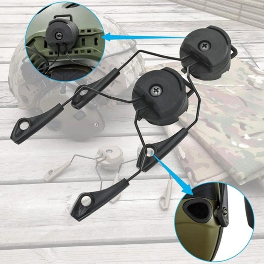 Адаптер ACM Headset Helmet Rail (black) для навушників Howard Leight Impact Sport фото