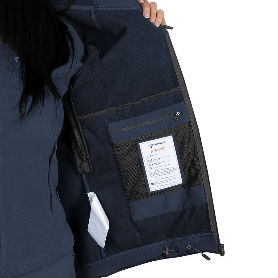 Демисезонная женская тактическая куртка Softshell Stalker синяя Camotec фото