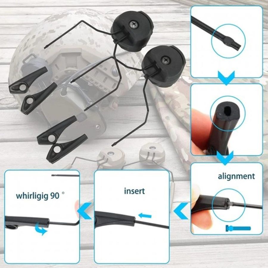 Адаптер ACM Headset Helmet Rail (black) для навушників Howard Leight Impact Sport фото