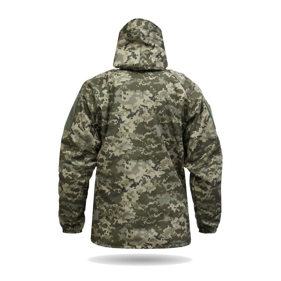 Куртка Windproof Softshell ветрозащитная (пиксель), водостойкая, флис 320 г/м&sup2; фото