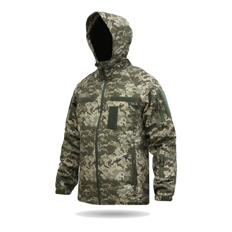 Куртка Windproof Softshell ветрозащитная (пиксель), водостойкая, флис 320 г/м&sup2; фото