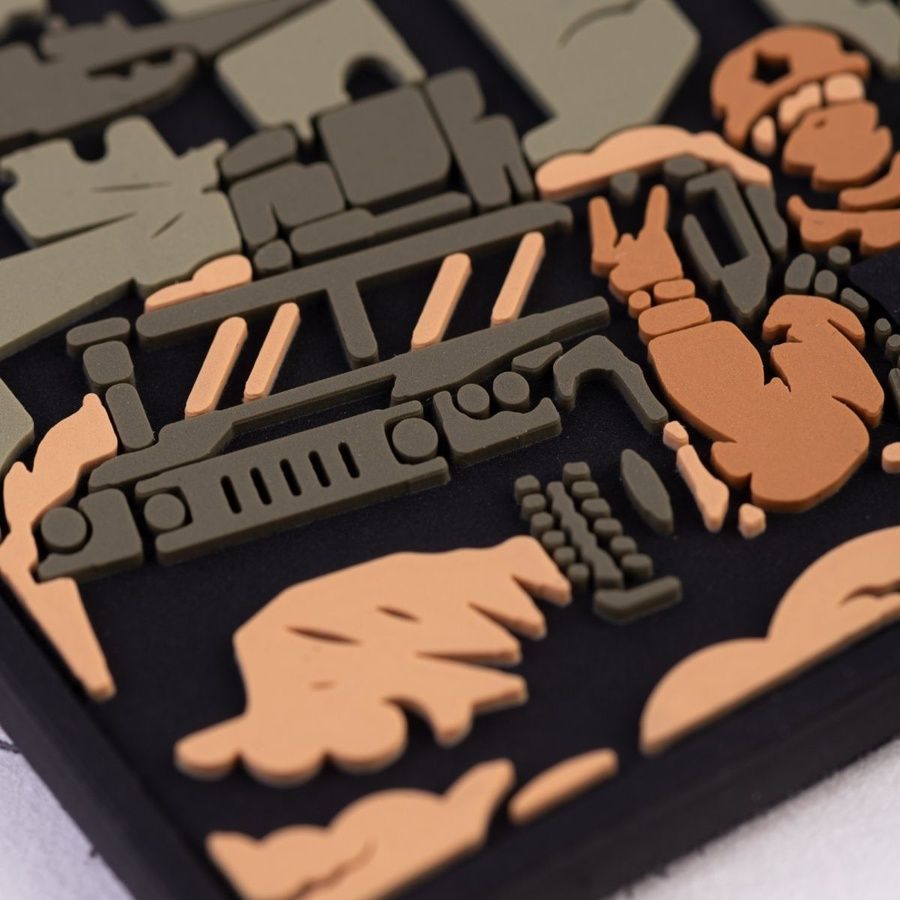 ПВХ патч (шеврон) "ДВІЖ" олива фото