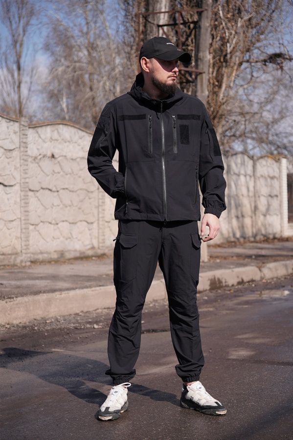 Тактический костюм Tactical Flex Pro FS (4WStretch) Черный (куртка и брюки) фото