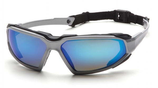 Захисні окуляри Pyramex Highlander Silver (ice blue mirror) Anti-Fog, сині дзеркальні фото