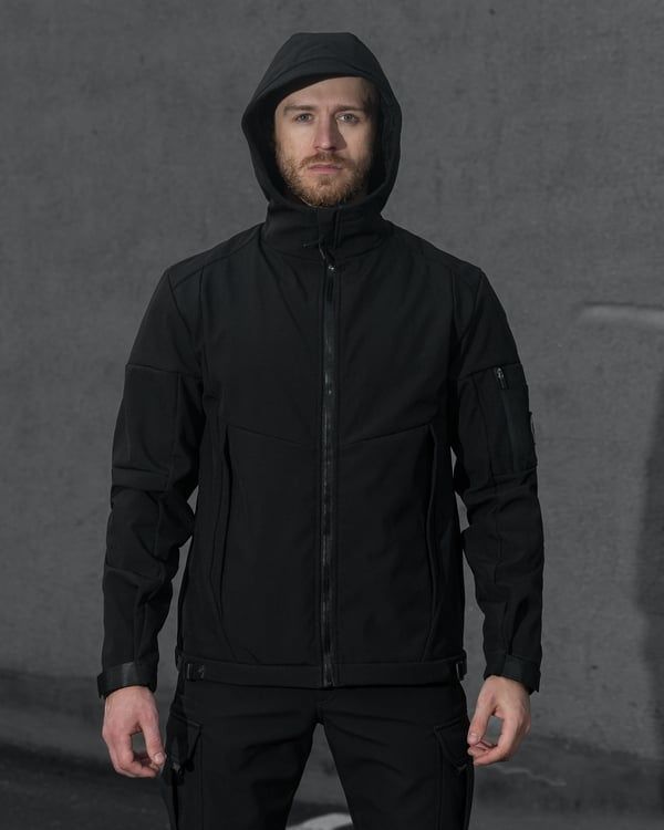 Куртка Softshell BEZET Робокоп 2.0 чорний фото
