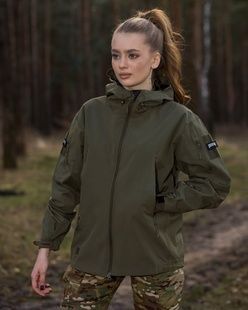 Жіноча куртка вітровка BEZET Protect хакі фото