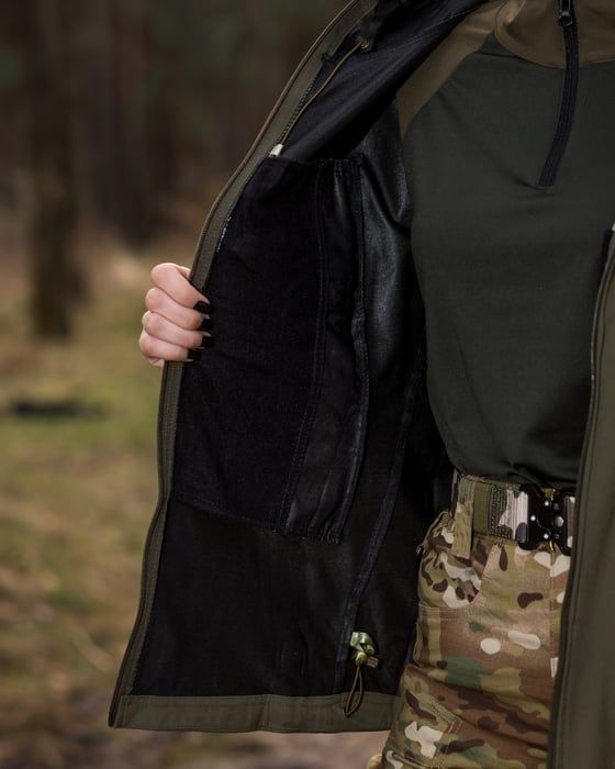 Жіноча куртка вітровка BEZET Protect хакі фото