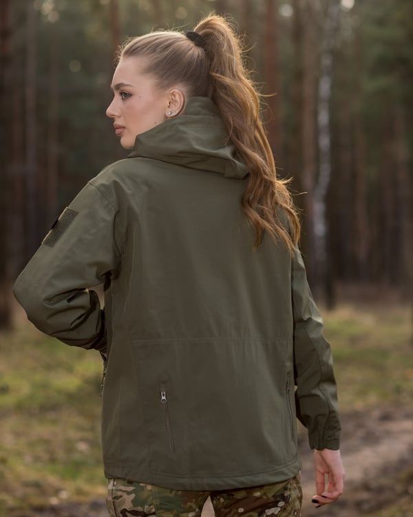Жіноча куртка вітровка BEZET Protect хакі фото