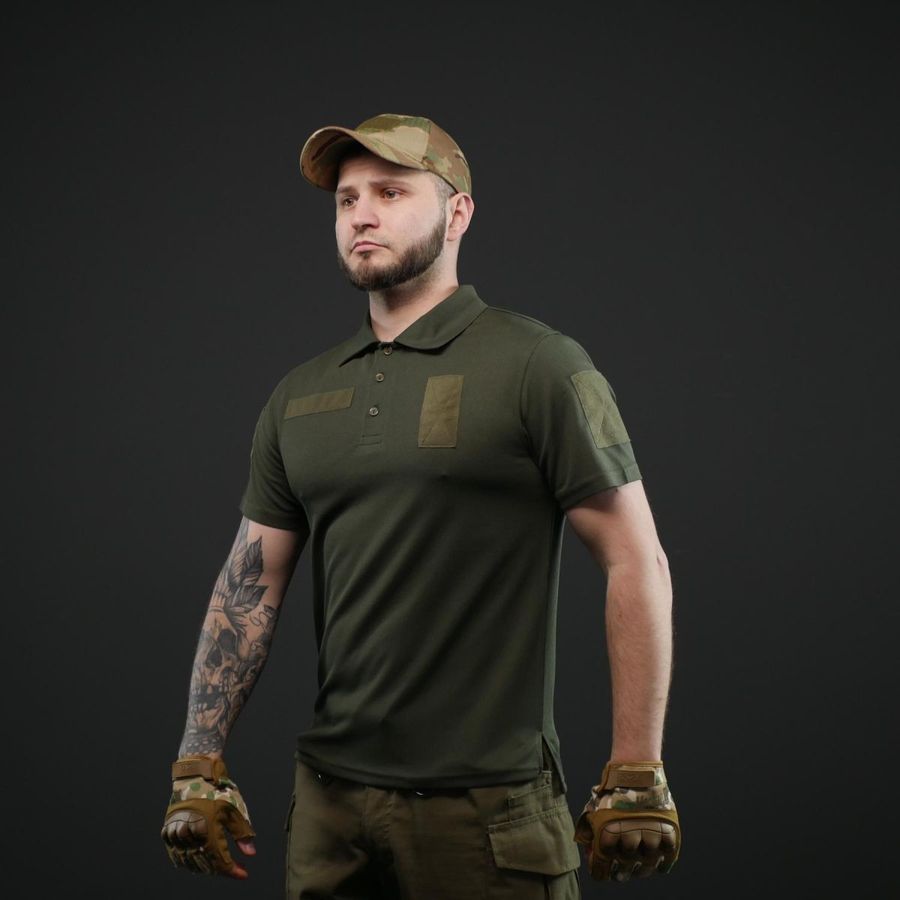 Мужская футболка поло Military CoolPass Olive Kiborg фото