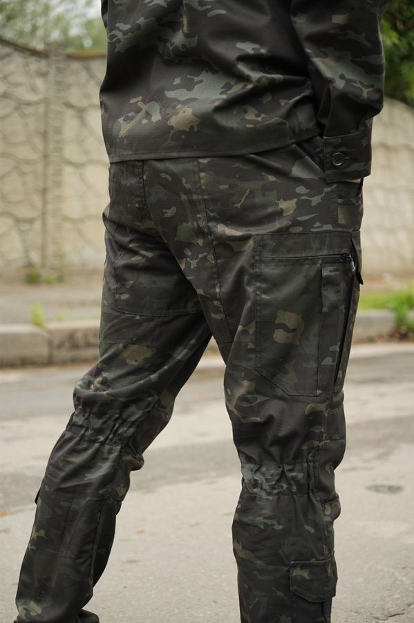 Тактичні демісезонні штани UA Twill Black Multicam Kiborg фото
