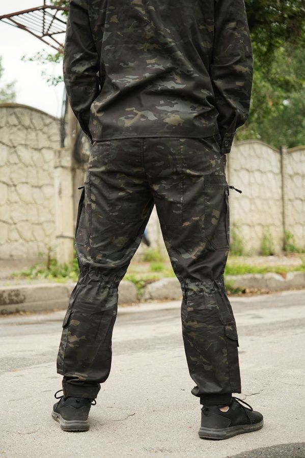 Тактичні демісезонні штани UA Twill Black Multicam Kiborg фото
