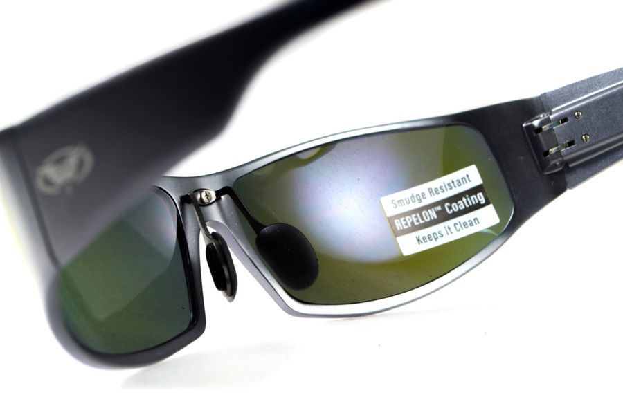 Защитные очки открытые Global Vision BAD-ASS-1 GunMetal (G-Tech&trade; blue) синие зеркальные фото
