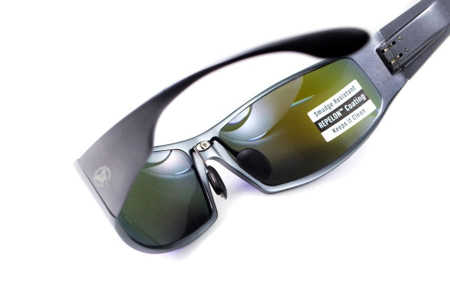 Защитные очки открытые Global Vision BAD-ASS-1 GunMetal (G-Tech&trade; blue) синие зеркальные фото