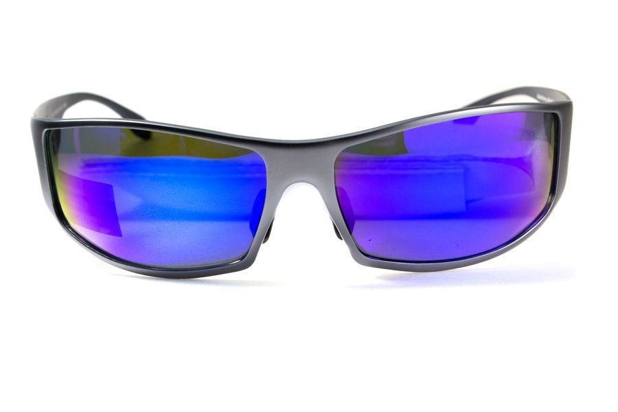 Защитные очки открытые Global Vision BAD-ASS-1 GunMetal (G-Tech&trade; blue) синие зеркальные фото