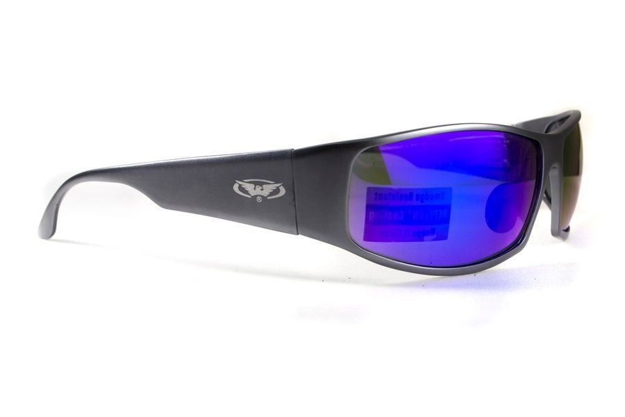 Защитные очки открытые Global Vision BAD-ASS-1 GunMetal (G-Tech&trade; blue) синие зеркальные фото