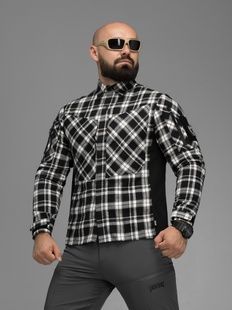 Рубашка фланелевая BEZET Defender черный/белый