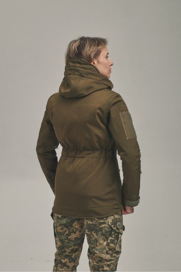 Зимняя женская тактическая куртка-трансформер FS Soft Shell 2в1 Хаки Kiborg фото