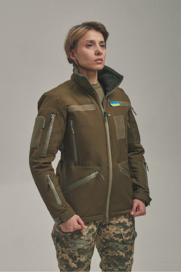 Зимняя женская тактическая куртка-трансформер FS Soft Shell 2в1 Хаки Kiborg фото