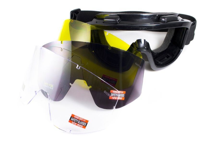 Захисні окуляри-маска Global Vision Wind-Shield 3 lens KIT Anti-Fog, три змінні лінзи фото