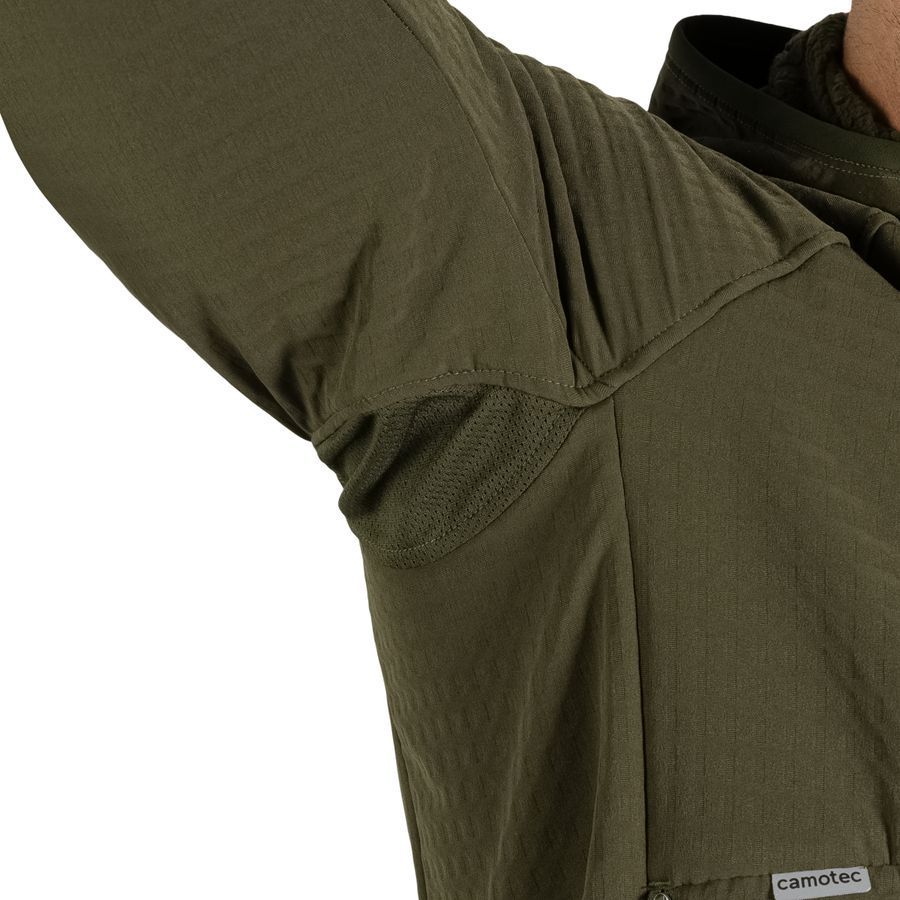 Чоловіча тактична флісова кофта Plast Hood Gridshell Олива Camotec фото