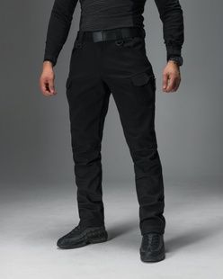 Брюки карго тактические Softshell BEZET Байрактор черные фото