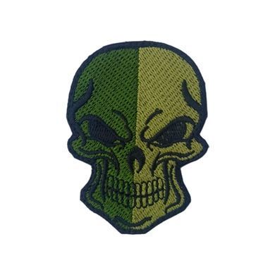 Шеврон-патч Череп (Scull) хаки-олива на липучке фото
