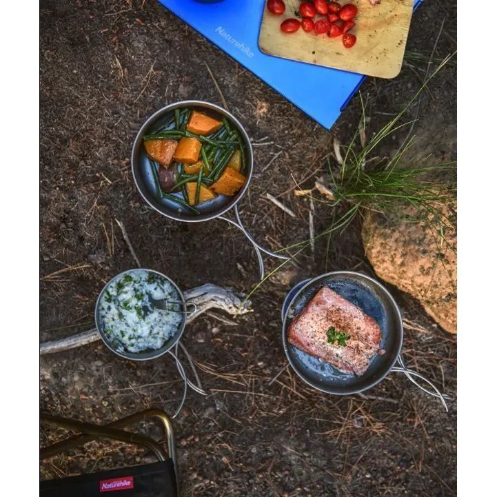 Каструля титанова зі складною ручкою 1300 мл Naturehike NH18T202-B фото