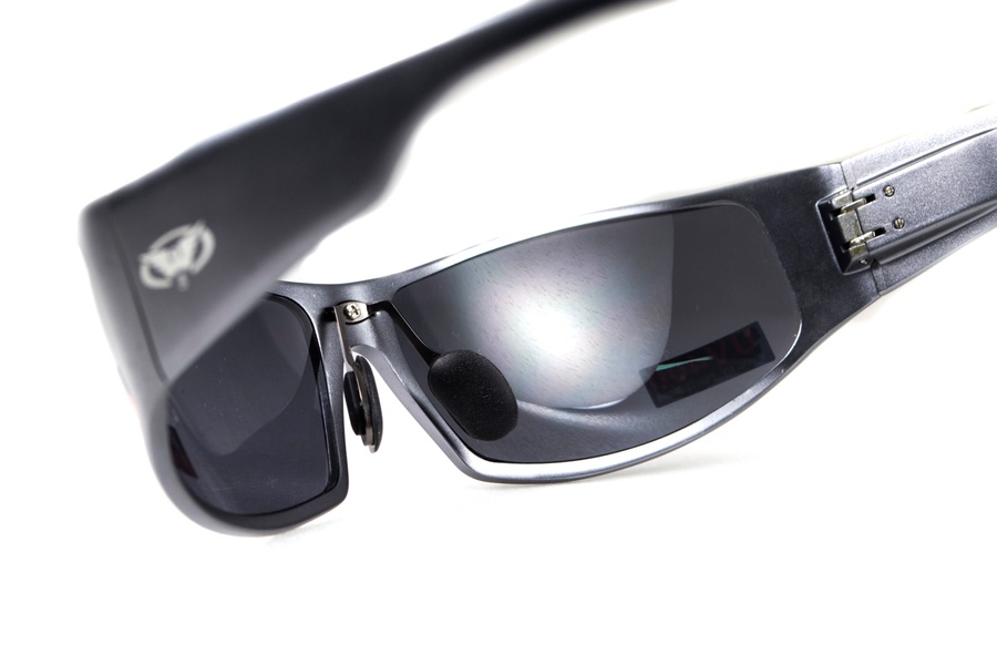 Захисні окуляри відкриті Global Vision BAD-ASS-1 GunMetal (gray) сірі у темній металевій оправі фото
