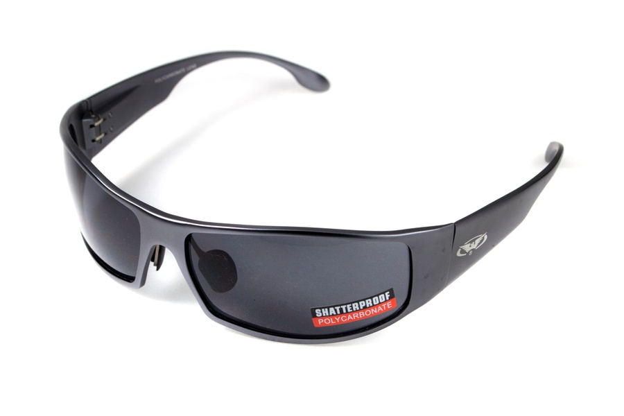 Захисні окуляри відкриті Global Vision BAD-ASS-1 GunMetal (gray) сірі у темній металевій оправі фото